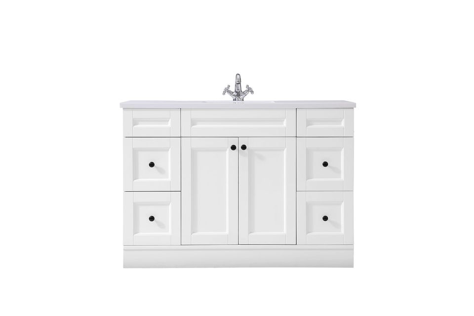 900/1200/1500mm Matte White Hampton Style Bathroom Vanity - 612-BCD