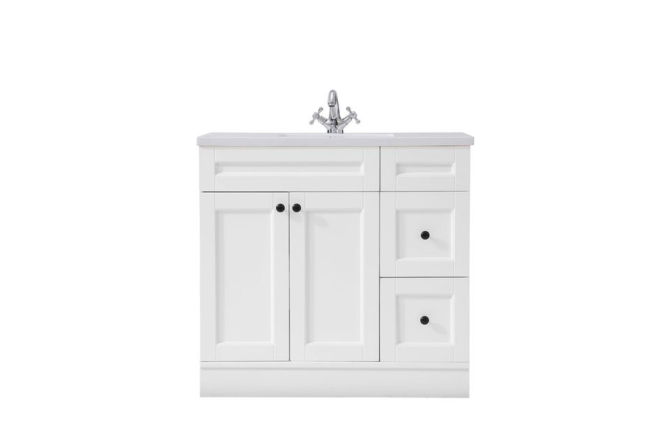 900/1200/1500mm Matte White Hampton Style Bathroom Vanity - 612-BCD