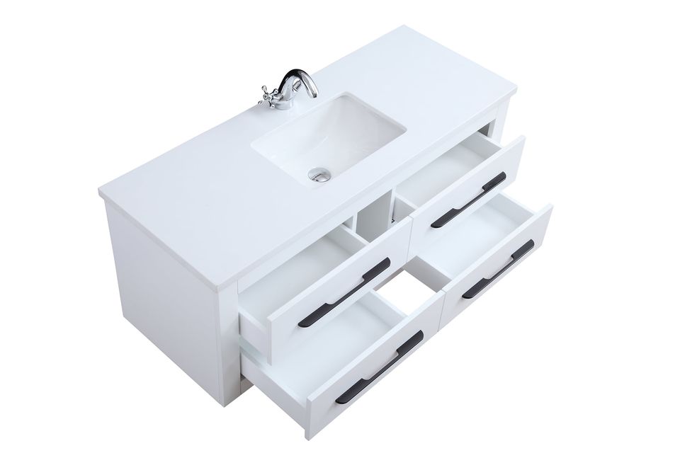 1200mm Matte White Wall Hung - 619-C