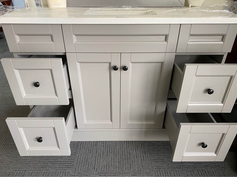 900/1200/1500mm Matte White Hampton Style Bathroom Vanity - 612-BCD