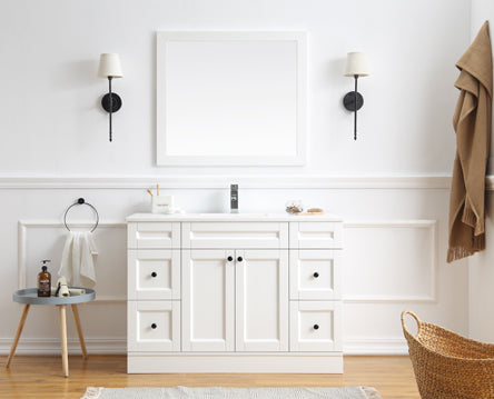 900/1200/1500mm Matte White Hampton Style Bathroom Vanity - 612-BCD