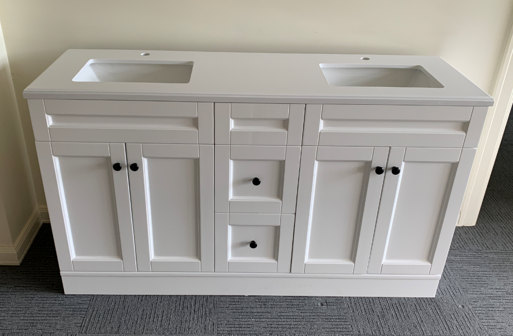 900/1200/1500mm Matte White Hampton Style Bathroom Vanity - 612-BCD