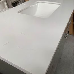 1200mm Gloss White Bathroom Vanity with Stonetop Undermount Sink - 617-C