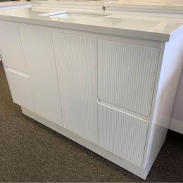1200mm Gloss White Bathroom Vanity with Stonetop Undermount Sink - 617-C