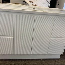 1200mm Gloss White Bathroom Vanity with Stonetop Undermount Sink - 617-C