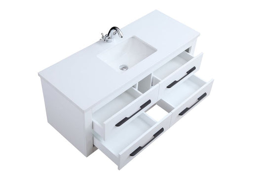 1200mm Matte White Wall Hung - 619-C