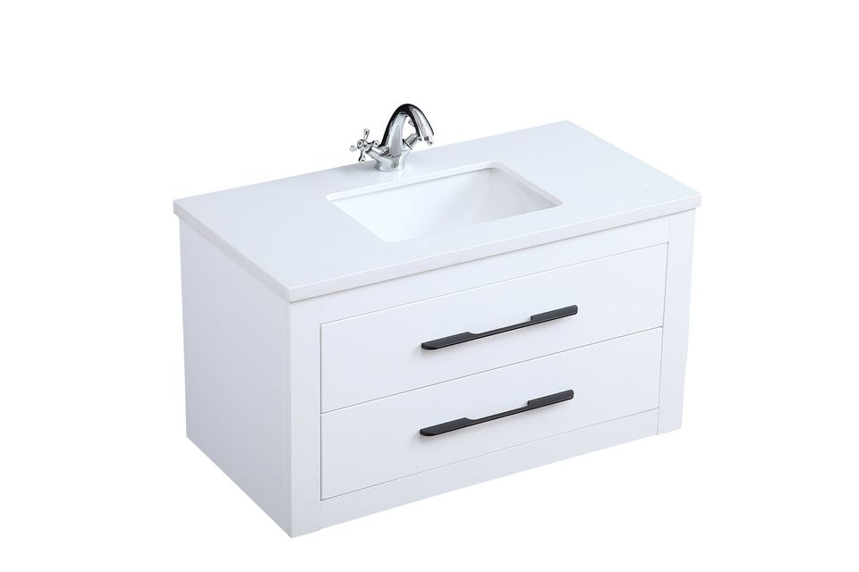 750mm Matte White Wall Hung - 619-A