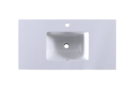 900mm S1B Gloss White Artificial Stone Top