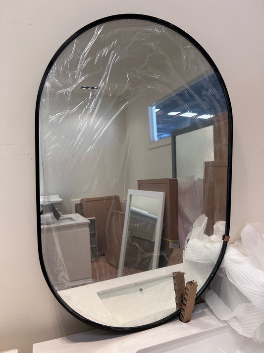 900x600mm Pill Shape Non LED Mirror - Angle-F