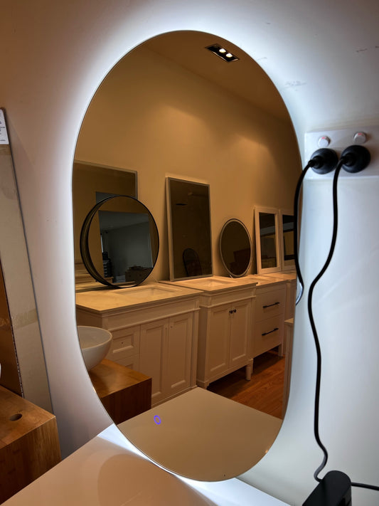 900x600mm Pill Shape LED Mirror - Angle-E